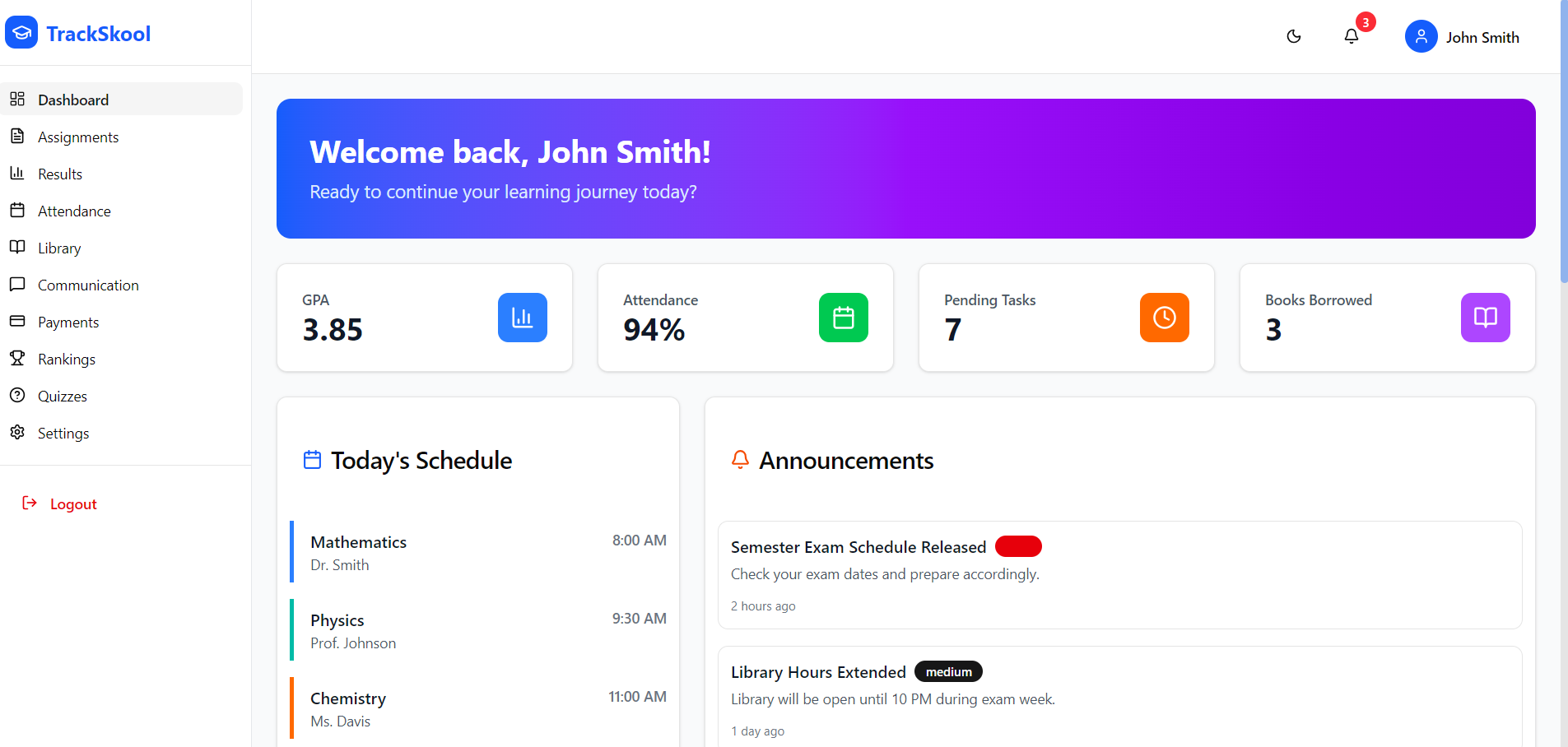 Student Dashboard